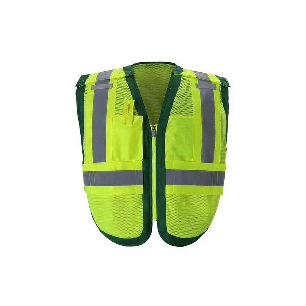 2W International High Viz Public Safety Vest, Regular, Green PWB505GR RG